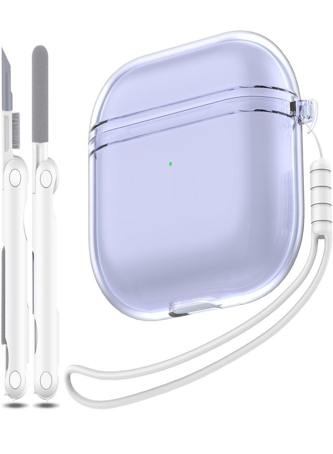 MHYALUDO غطاء حماية MHYALUDO لسماعات AirPods من الجيل الثالث، مصنوع من مادة TPU شفافة ناعمة مقاومة للصدمات، بمواصفات عسكرية، مع قلم تنظيف لعلبة شحن سماعات Apple AirPods 3 (إصدار 2021)، لون أسود شفاف - Image 1
